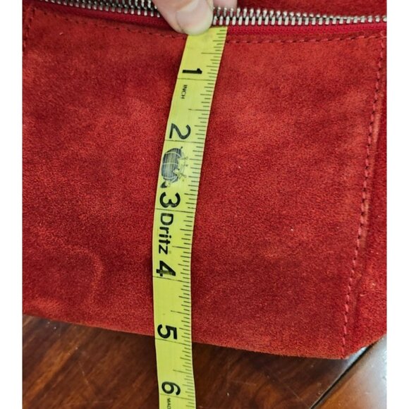 ASOS Red Suede Mini Crossbody Bag – Small Shoulder Purse - Picture 11 of 13